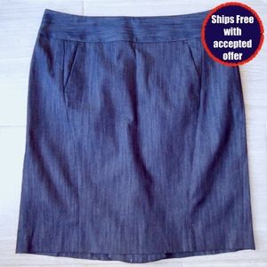 LOFT Polished Denim Pencil Skirt